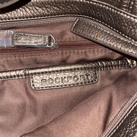 ROCKPORT Women’s Faux Leather Brown Metallic Shoulder Bag PocketBook Adjustable - Picture 9 of 12